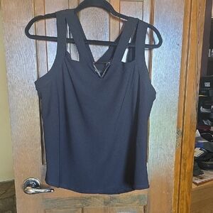 AUW Black Double Strap Tank Top